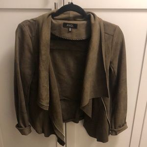 Faux microsuede moto jacket